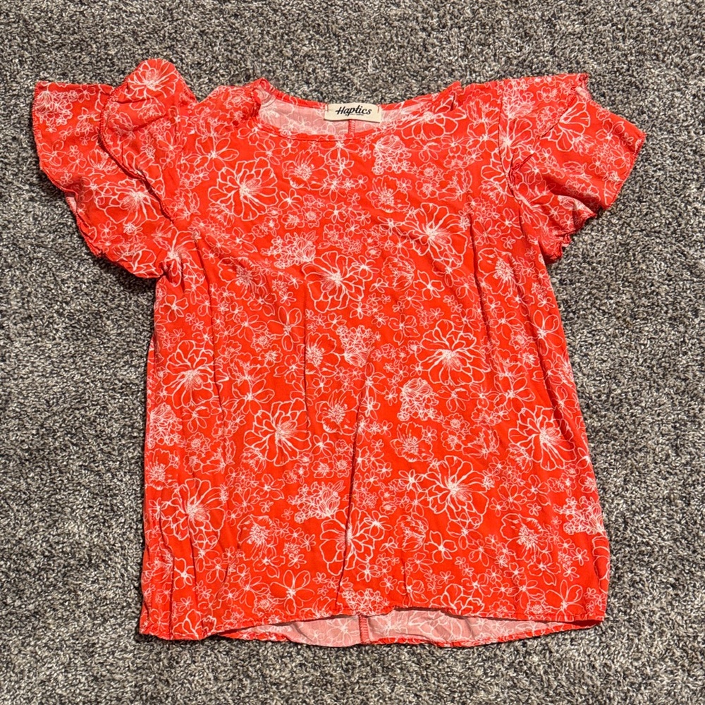 Haptics orange Floral Top